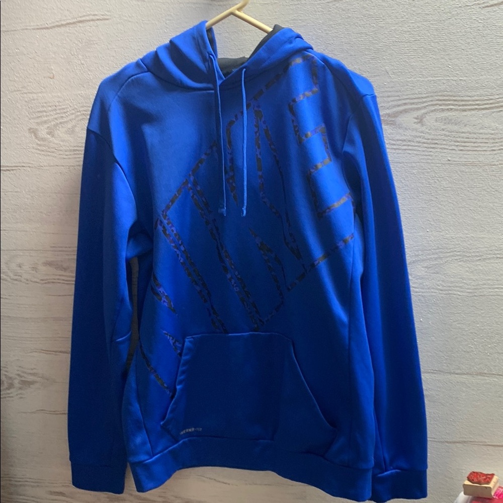 Nike graphic blue therma fit hoodie size M